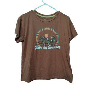 Wonder Nation Crew Neck Short Sleeve  XL (14-16) Plus Orange Brown Girls Earth D